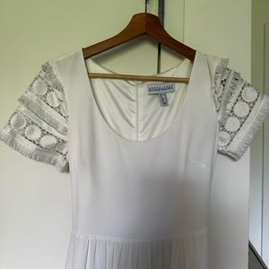 Badgley Mischka white embroidered dress